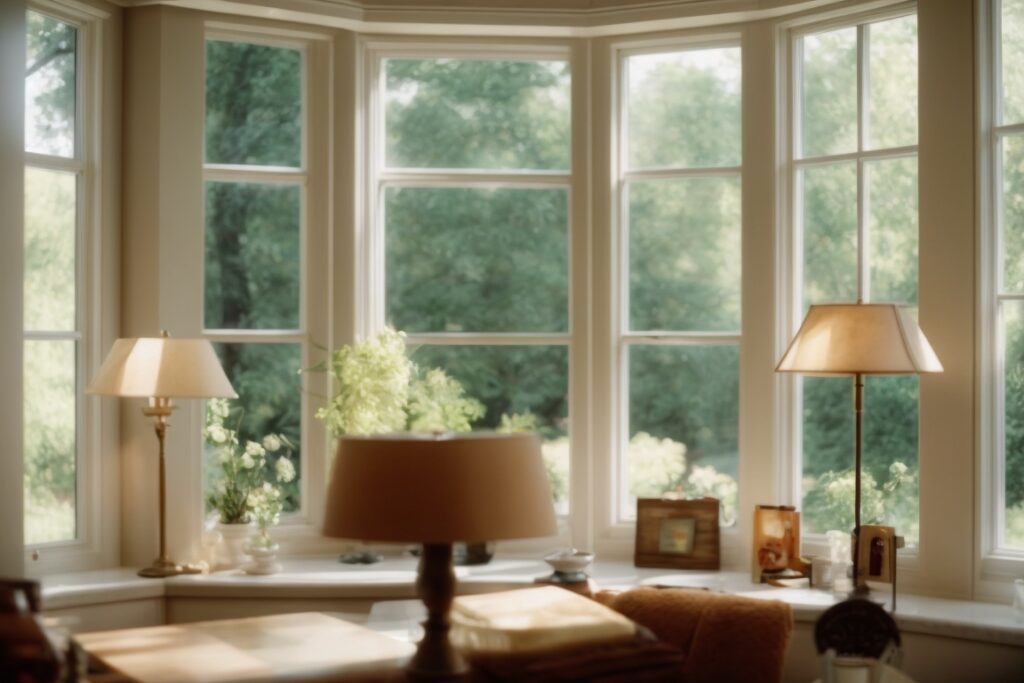 Kansas City home interior lit by soft natural light through opaque windows