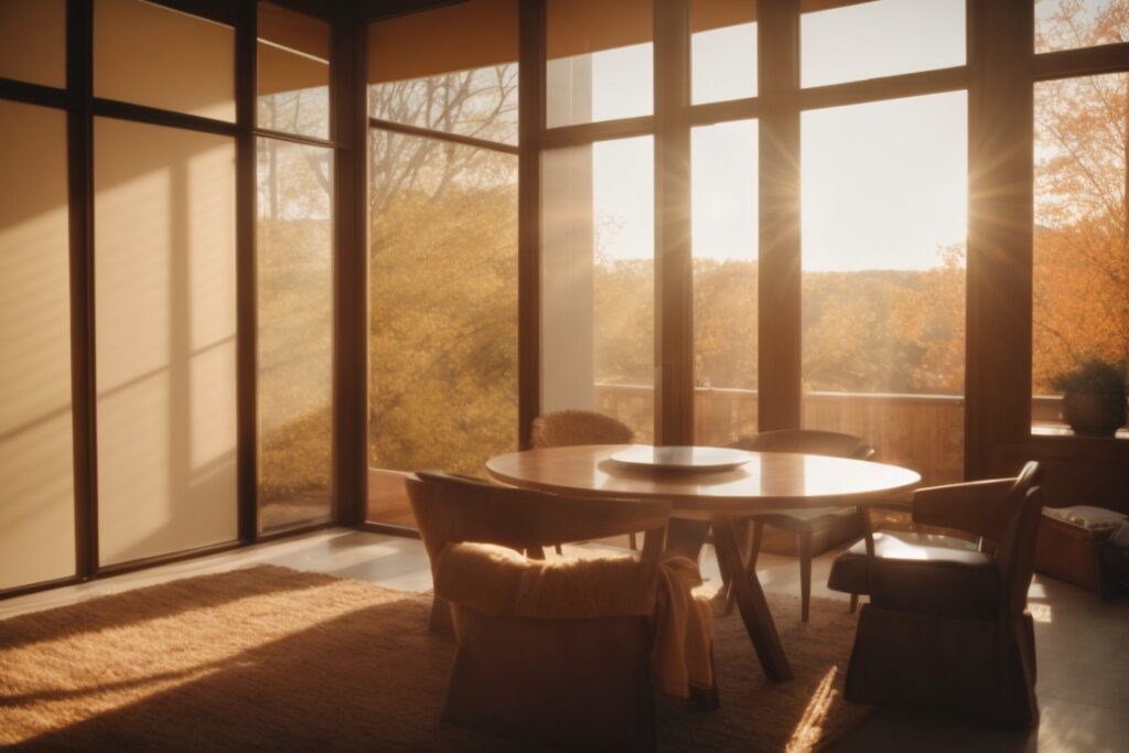 Kansas City home interior with sunlight filtered through window films