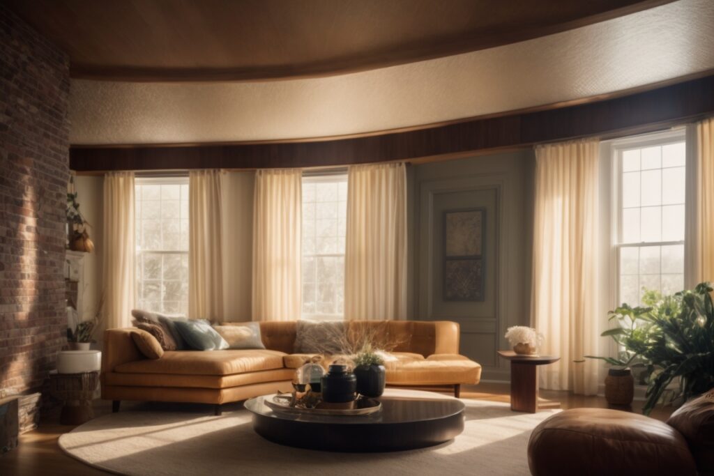 Kansas City home interior with textured window film diffusing light