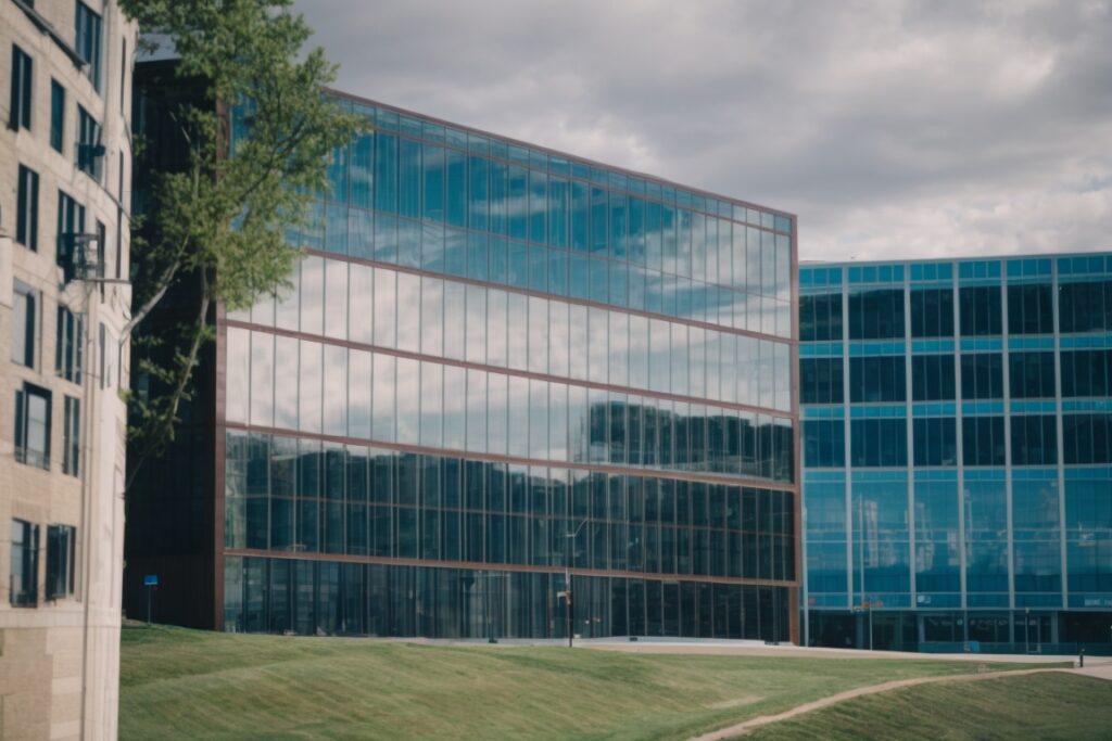Kansas City building using solar window film for energy efficiency