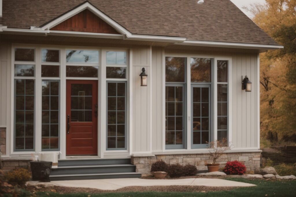 Kansas City home exterior with effective window tinting against seasonal weather