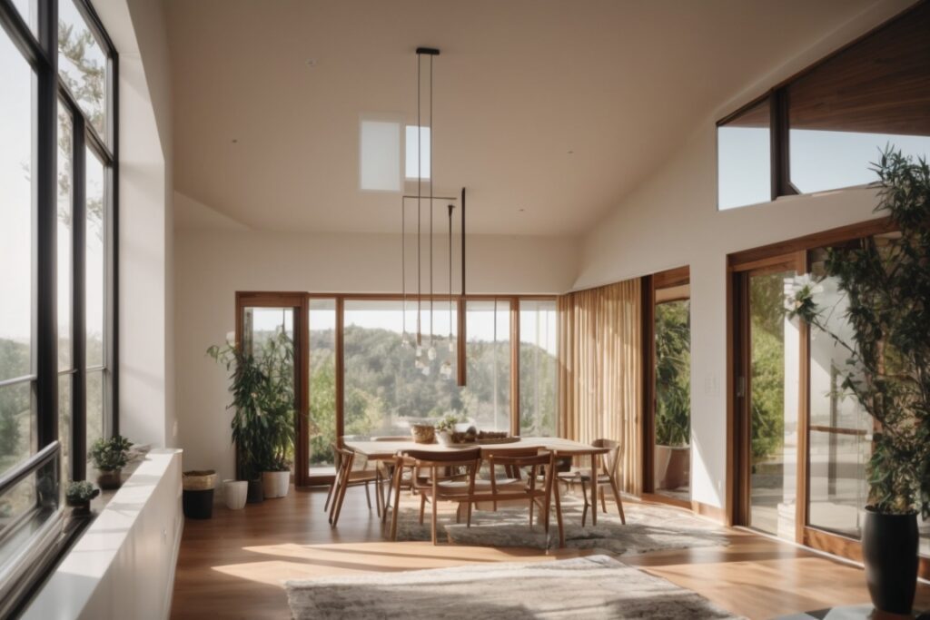 interior view of a home with window film reducing harsh sunlight