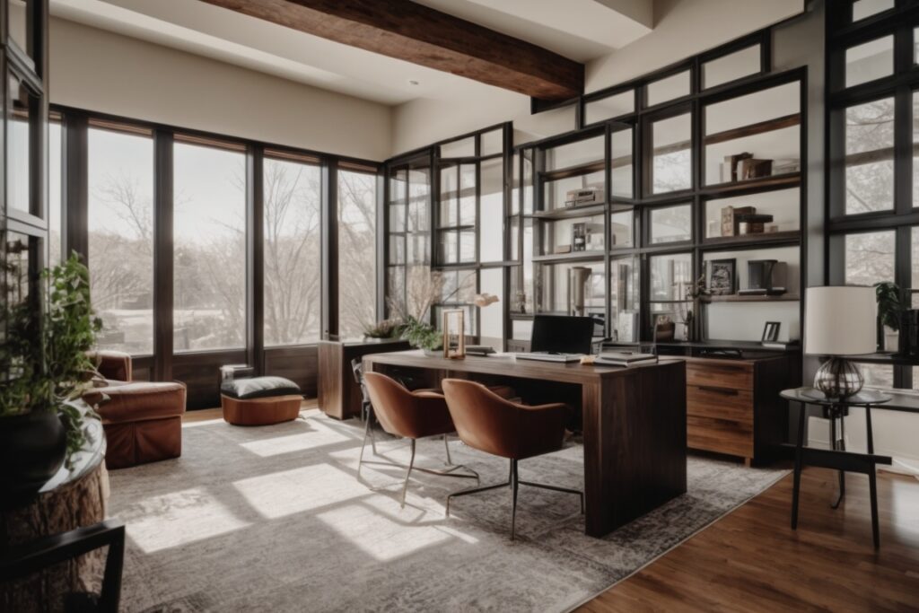 interior home office Kansas City with spectrally selective window film