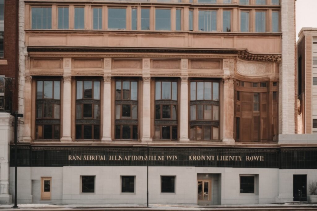 Historical building in Kansas City with commercial window films, enhancing architectural integrity