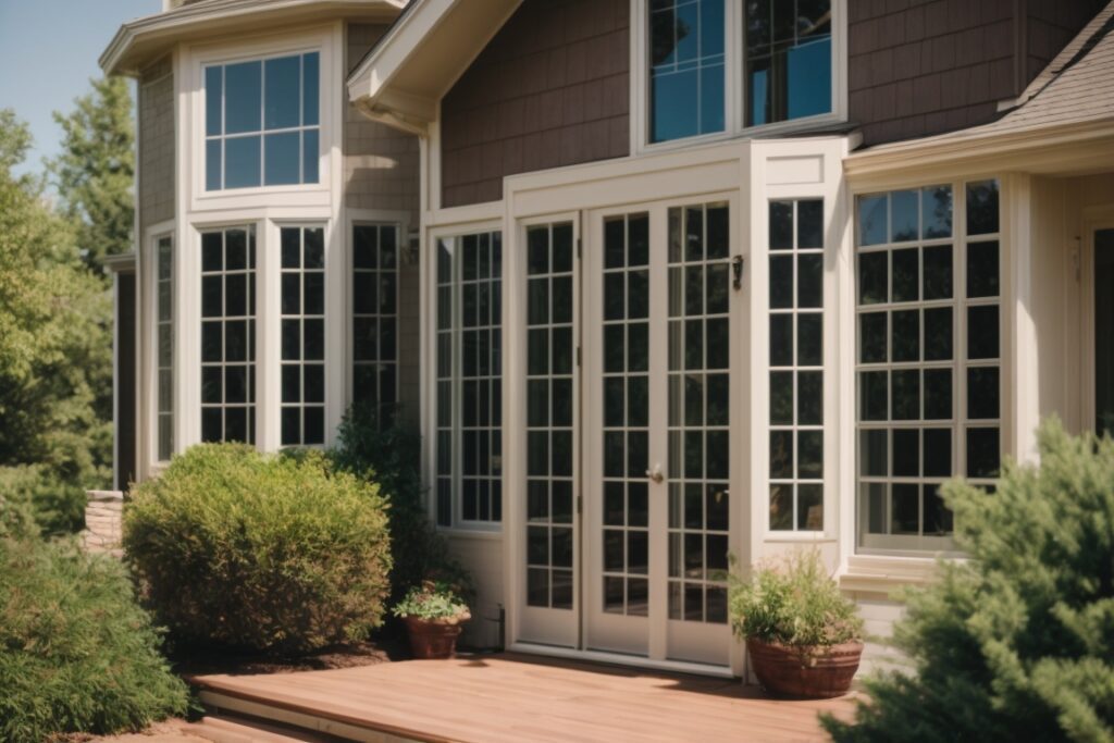 Suburban Kansas City home with heat control window film, sunny exterior