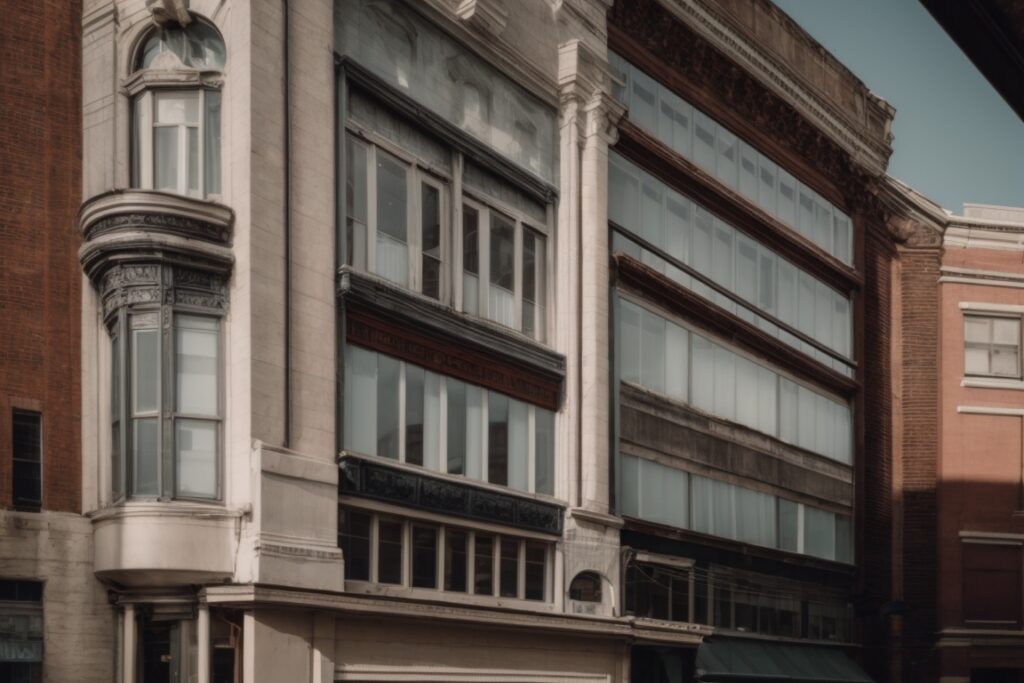 Historic Kansas City building with UV blocking window film